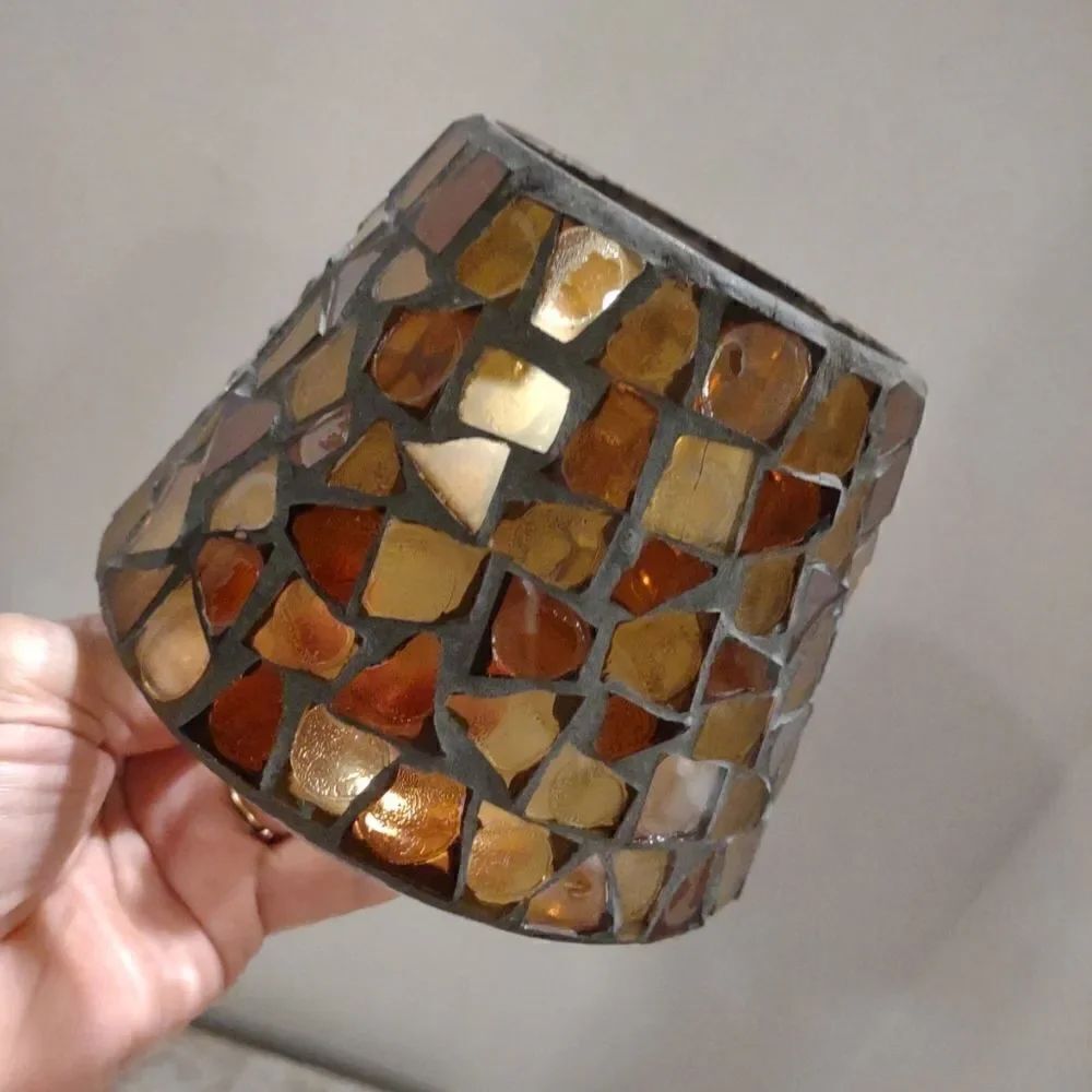 Mosaic Tile Candle Shade Amber Colors Y1